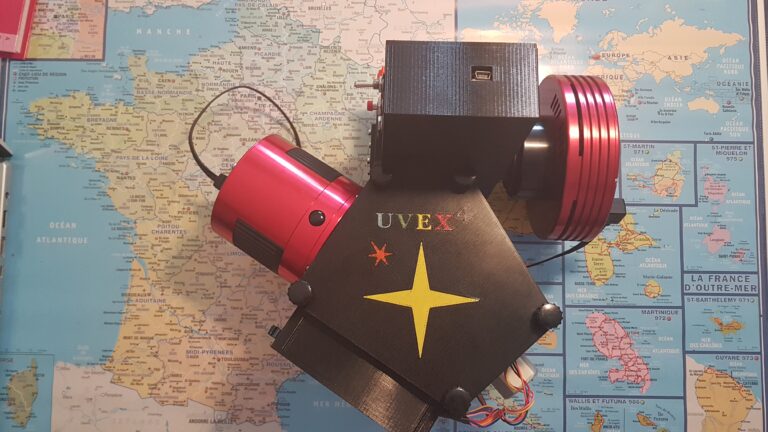 UVEX4i + CalibGuid4 vue avant. Caméra d'acquisition ASI183 MM Pro, caméra de guidage ATIK314 L+