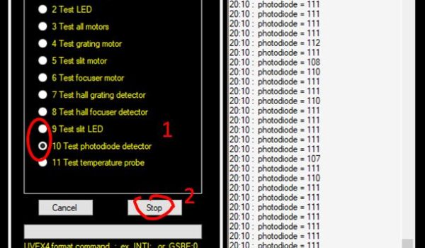 Test n°9 et 10 dans UVEX4manager.